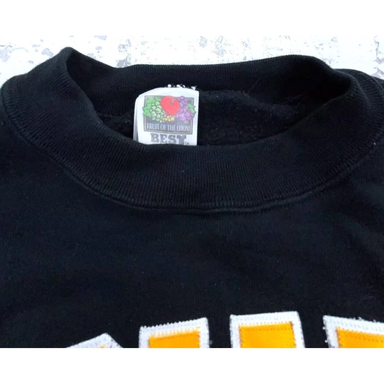Vintage Iowa Hawkeyes Sweatshirt Men Small Black Crewneck Sweater Sewn 90s Af — image 4 of 8